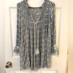 Free People Flowy Boho Shirt Tunic sz M